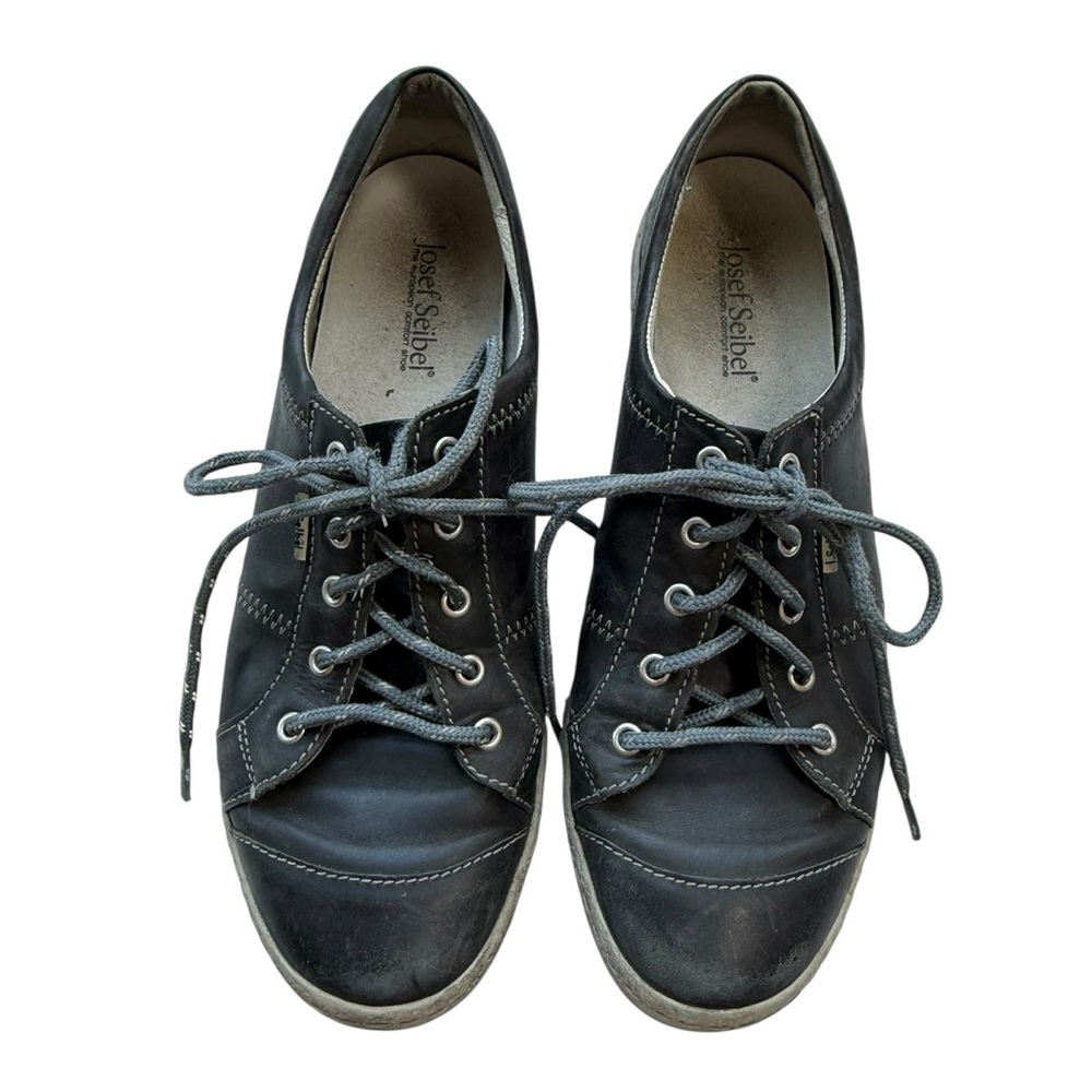 Josef Seibel Caspian Leather Sneakers Size 42 Blue Grey - Picture 8 of 9
